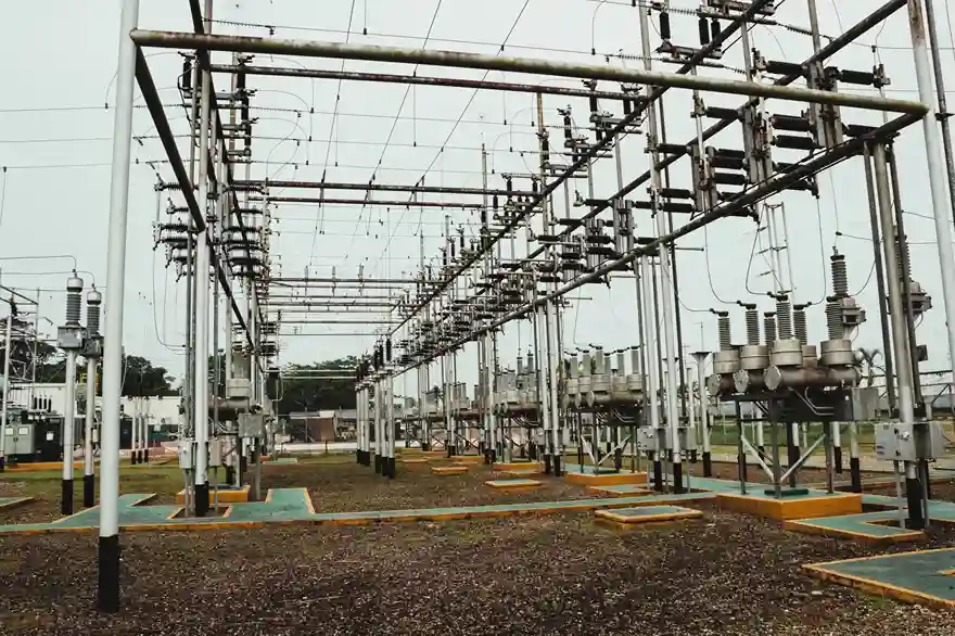 Image displaying an borakengineering Soluions electric substation, a crucial hub for electricity transmission and distribution.